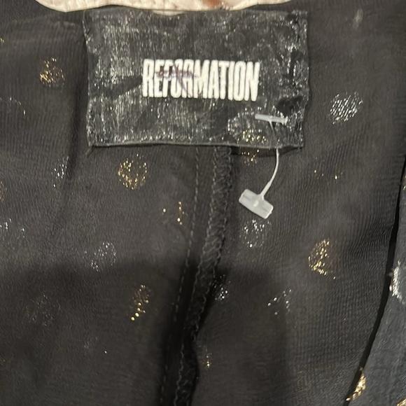 Reformation Womens Wrap Blouse Polka Dot Sheer Long Sleeve V-Neck Top Black Med - Picture 3 of 10